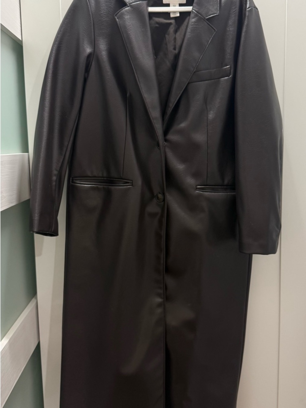 HM oversized leather jacket